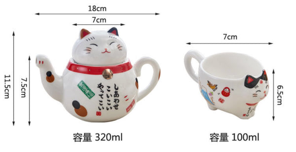 Kawaii Cat Bottle and Teapot PN3612