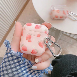 Pink Strawberry Airpods Case For Iphone PN3460