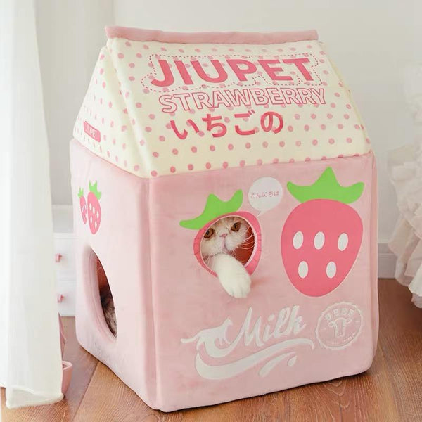Cute Strawberry And Banana Cat House PN3235