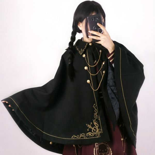 Fashion Black Shawl Cloak PN2429