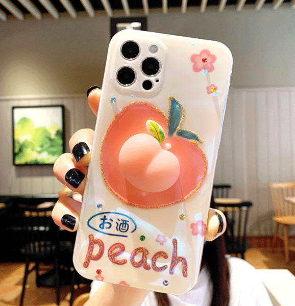 Lovely Peach Phone Case for iphone 7/7plus/8/8P/X/XS/XR/XS Max/11/11pro/11pro max/12/12mini/12pro/12pro max PN3736
