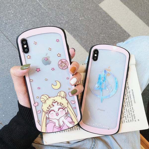 Sailormoon Usagi Glass Phone Case for iphone 6/6s/6plus/7/7plus/8/8P/X/XS/XR/XS Max/11/11pro/11pro max PN1512