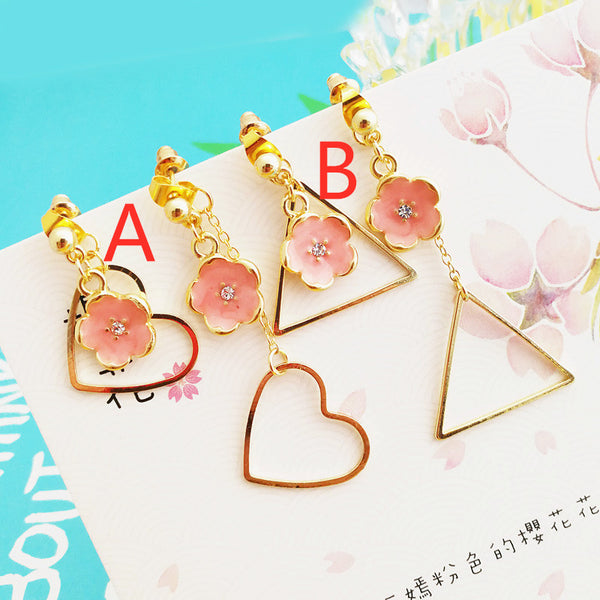 Pretty Sakura Heart Earrings PN1733