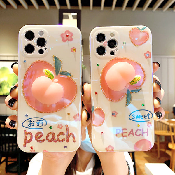 Lovely Peach Phone Case for iphone 7/7plus/8/8P/X/XS/XR/XS Max/11/11pro/11pro max/12/12mini/12pro/12pro max PN3736