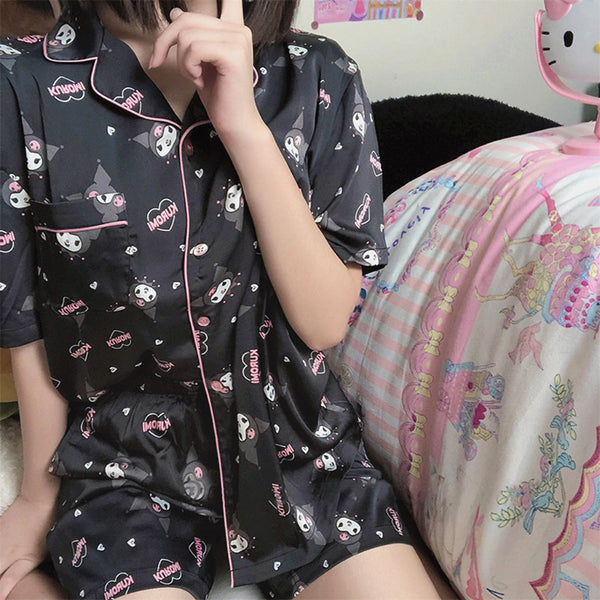 Black Anime Pajamas Suits PN4922