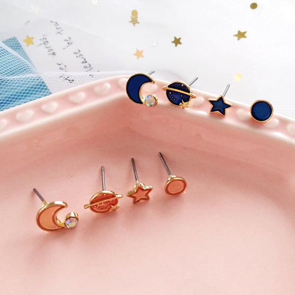Cute Moon and Star Earrings Set PN3648