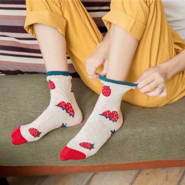 Cute Strawberry and Orange Socks PN1140