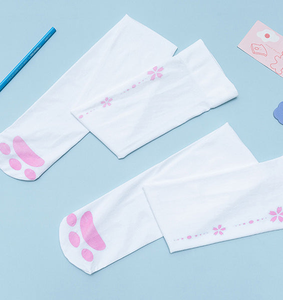 Sakura Cat Paw Girls Pattern Socks PN3284