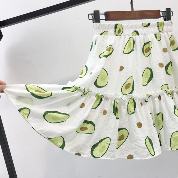 Fashion Avocado High Waist Skirt PN2614