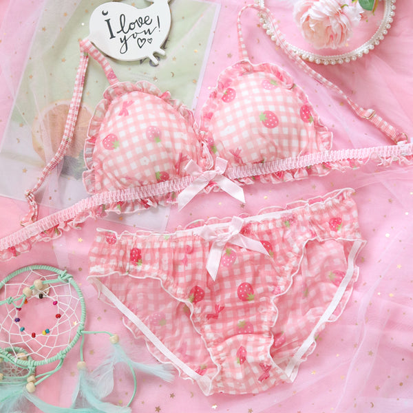 Fashion Strawberry Underwear Suits PN4770