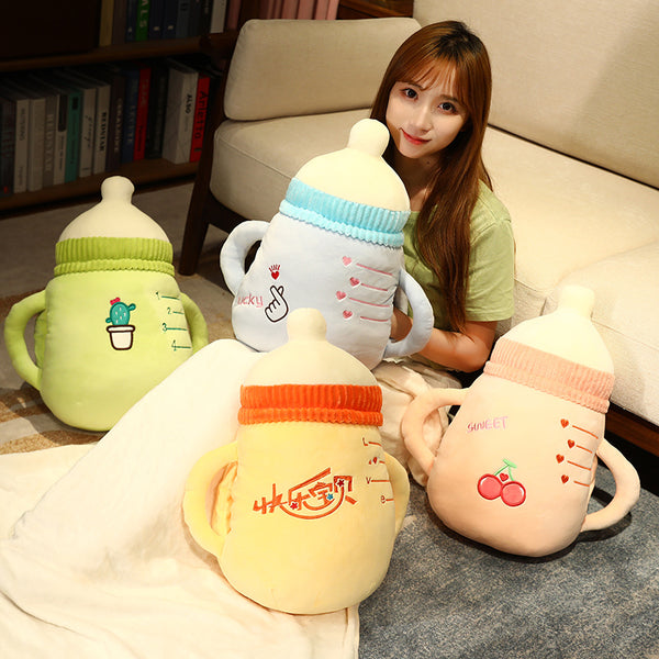 Cute Baby Bottle Pillow And Blanket PN4796