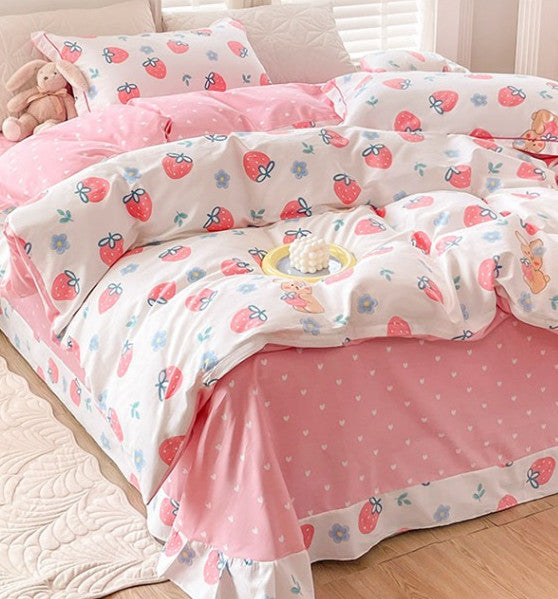 Kawaii Strawberry Bedding Set PN5765
