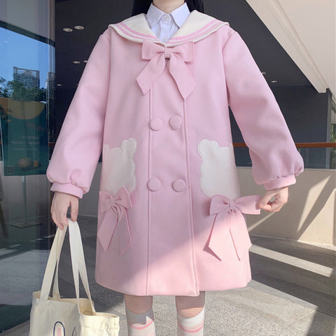 Cute Bear Navy Coat PN3395