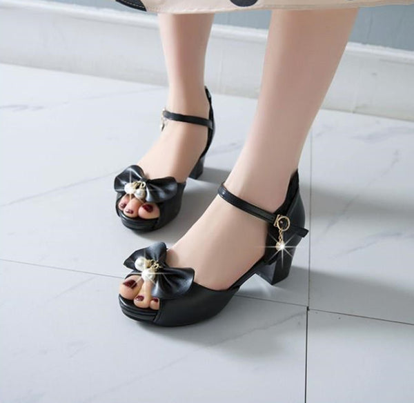 Fashion Bowtie High-heeled Shoes PN4091