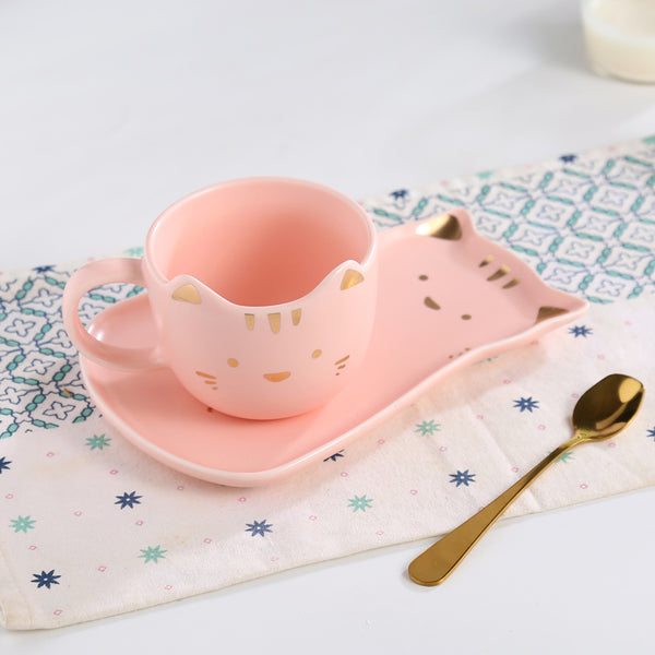 Lovely Cat Ceramic Cup And Dish Set PN5083