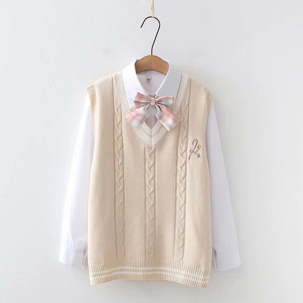 Kawaii And Fresh Vest And Shirt Two-pieces PN4215