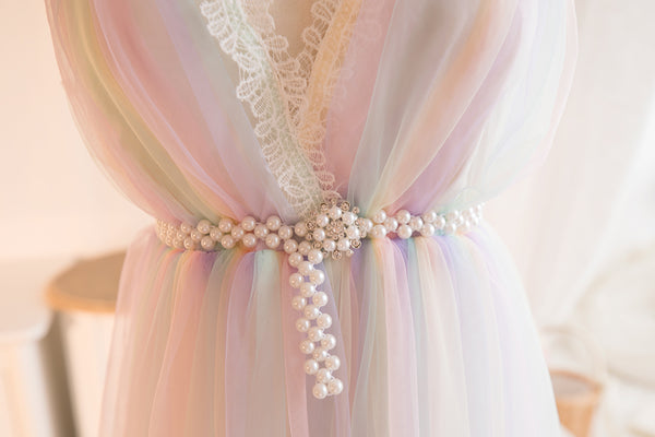 Fashion Rainbow Lace Dress PN2784