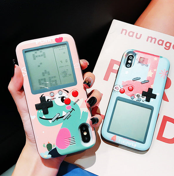 Lovely Dinosaur Gameconsole Phone Case for iphone 6/6s/6plus/7/7plus/8/8P/X/XS/XR/XS Max/11/11pro/11pro max PN2391