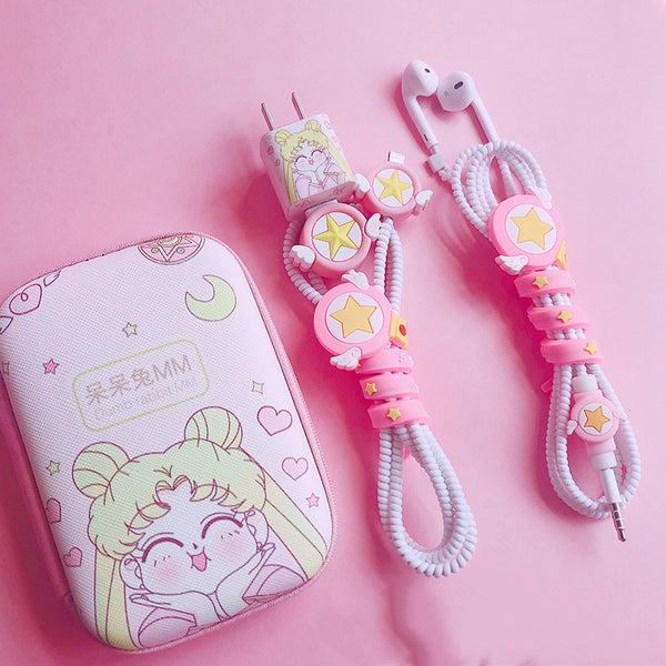 Sailormoon Earphone Wire Collector and Charging Cable Cover Set PN1201