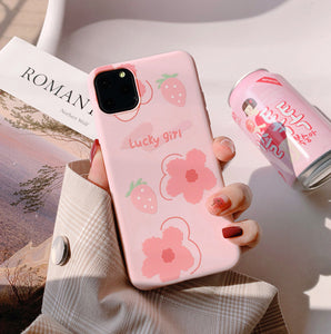 Kawaii Flowers Phone Case for iphone 7/7plus/8/8plus/X/XS/XS Max/11/11pro/11pro Max PN2849