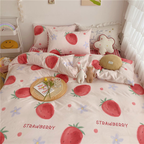 Kawaii Strawberry Bedding Set PN2955