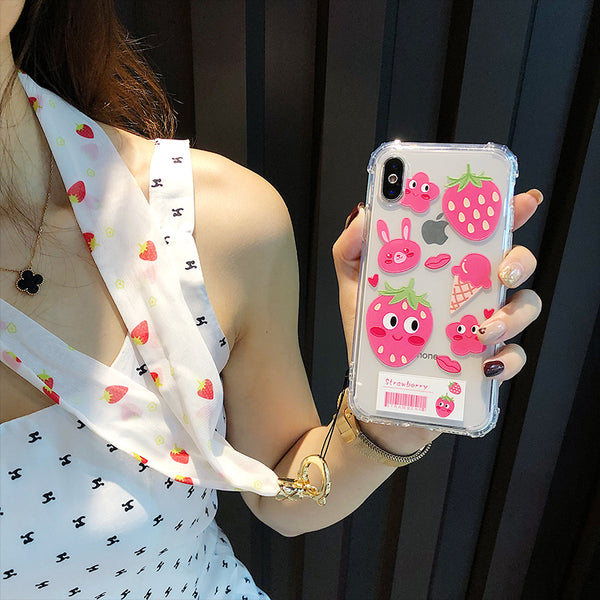 Strawberry and Avocado Phone Case for iphone 6/6s/6plus/7/7plus/8/8P/X/XS/XR/XS Max PN1852