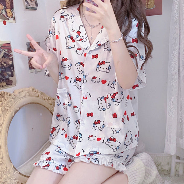 Cartoon Anime Girls Pajamas Suits PN3911