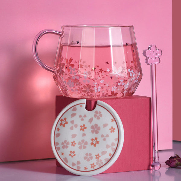 Cute Sakura Glass Water Cup Set PN4005