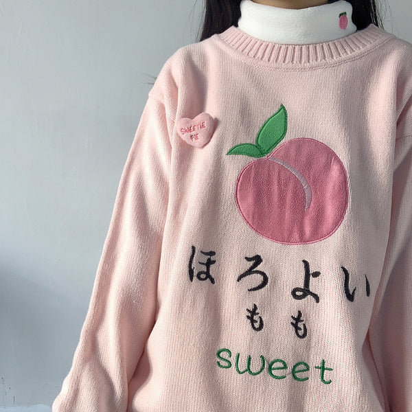Kawaii Peach Sweater PN2161
