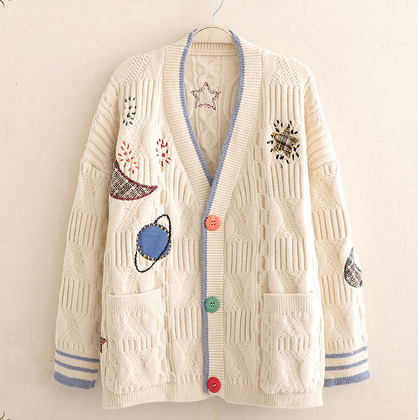 Fashion Star and Moon Sweater Coat PN4980
