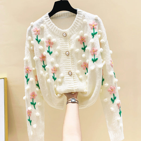 Fashion Flowers Sweater Coat PN4872