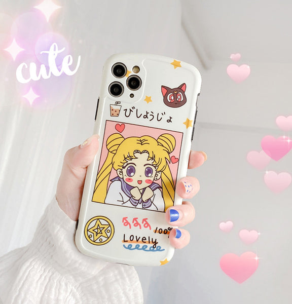 Kawaii Sailormoon Phone Case for iphone 7/7plus/8/8P/X/XS/XR/XS Max/11/11pro/11pro max PN2671