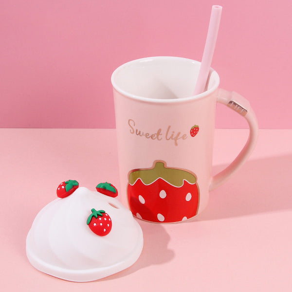 Kawaii Strawberry Ceramic Mugs PN3824