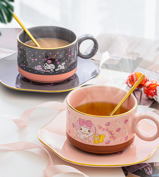 New Style Anime Ceramic Cup And Dish Set PN4857
