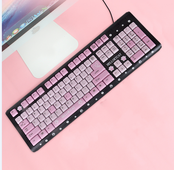 Cute CatPaw Wired And Wireless Keyboard PN3071
