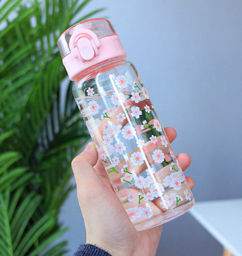 Kawaii Sakura Glass Water Bottle PN1780