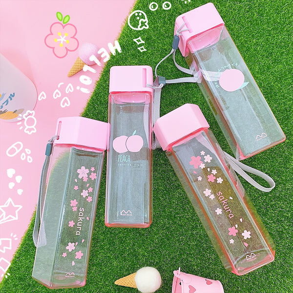 Cute Peach and Sakura Water Bottle PN4618