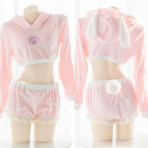 Lovely Rabbit Ears Pajamas Suits Set PN2883