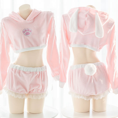 Lovely Rabbit Ears Pajamas Suits Set PN2883