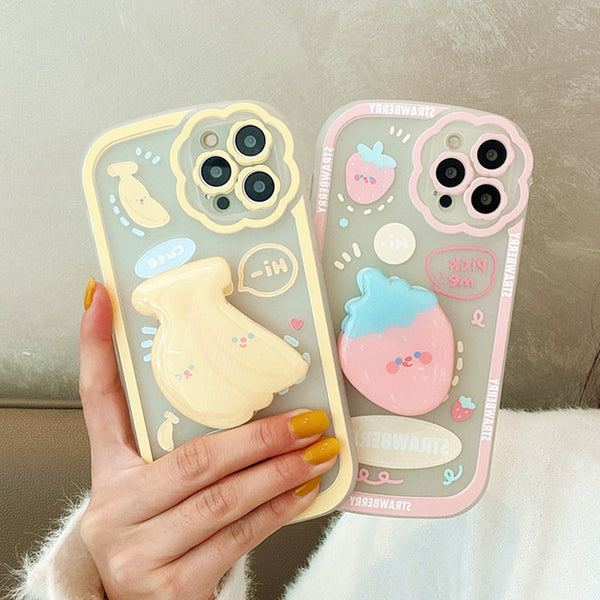 Strawberry and Banana Phone Case for iphone 7/7plus/SE2/8/8P/X/XS/XR/XS Max/11/11pro/11pro max/12/12pro/12pro max/13/13pro/13pro max PN4901
