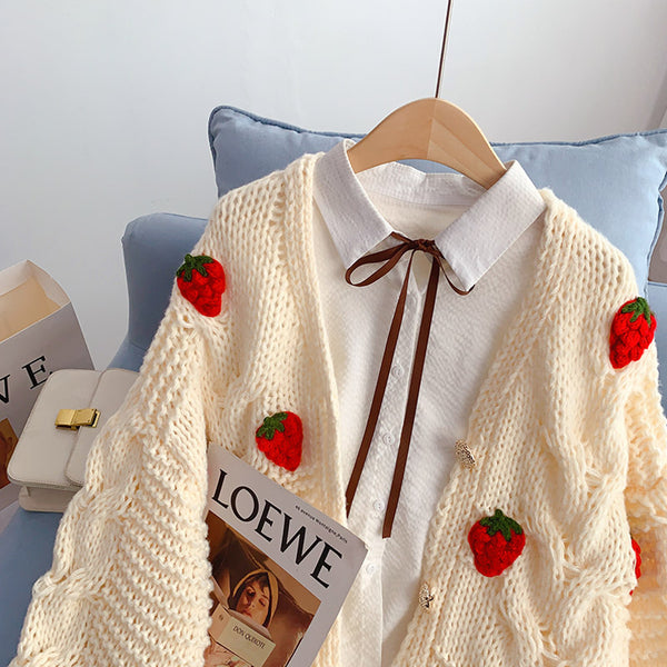 Fashion Strawberry Sweater Coat PN4884