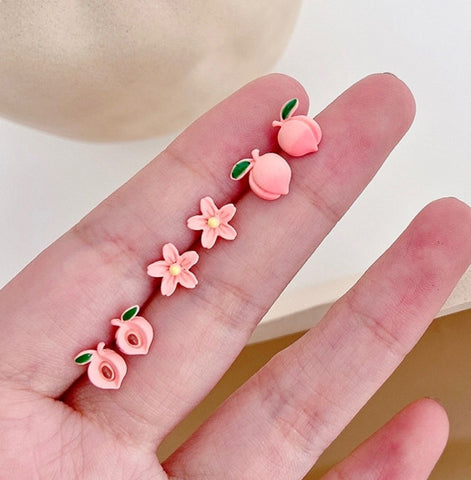 Kawaii Peach Earrings Set PN4312