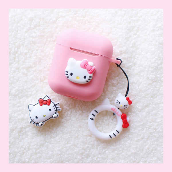 Pink Cat Airpods Wire Protector And Case For Iphone PN1182