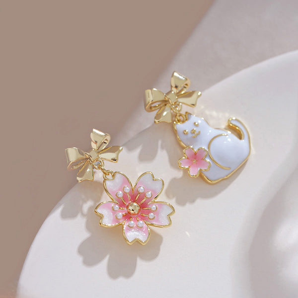 Sakura Cat Earrings PN5156
