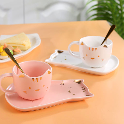 Lovely Cat Ceramic Cup And Dish Set PN5083