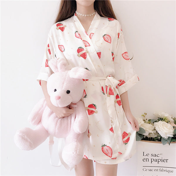 Kawaii Strawberry Pajamas Set PN2742