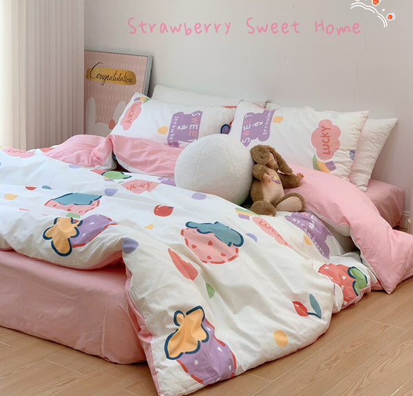 Kawaii Strawberry Bedding Set PN3651