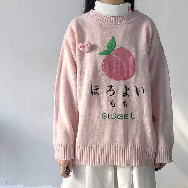 Kawaii Peach Sweater PN2161