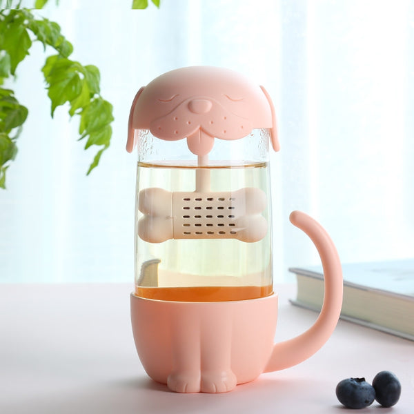 Lovely Cat and Fish Water Glass Bottle PN2360