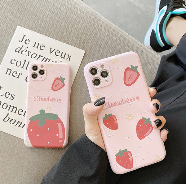 Strawberry Phone Case for iphone 7/7plus/8/8P/SE/X/XS/XR/XS Max/11/11pro/11pro max PN3102